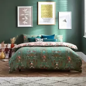 Image of Furn Luna Wood Duvet Cover Set (King) (Fern Green)