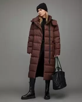 image of AllSaints Allana Oversized Long Quilt Puffer Coat