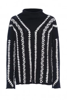 Image of French Connection Ella Embroidered Jumper Black