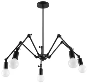 Image of Stark Multi Arm Adjustable Pendant Light Black E27
