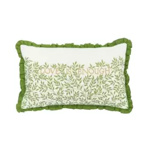 image of William Morris Lemon Tree/Willow Bough Embroidered Cushion 50cm x 30cm, Leaf Green