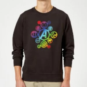 Image of Avengers Rainbow Icon Sweatshirt - Black - M