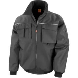 image of Result Mens Workguard Sabre Pilot Work Jacket (2XL) (Black) - Black