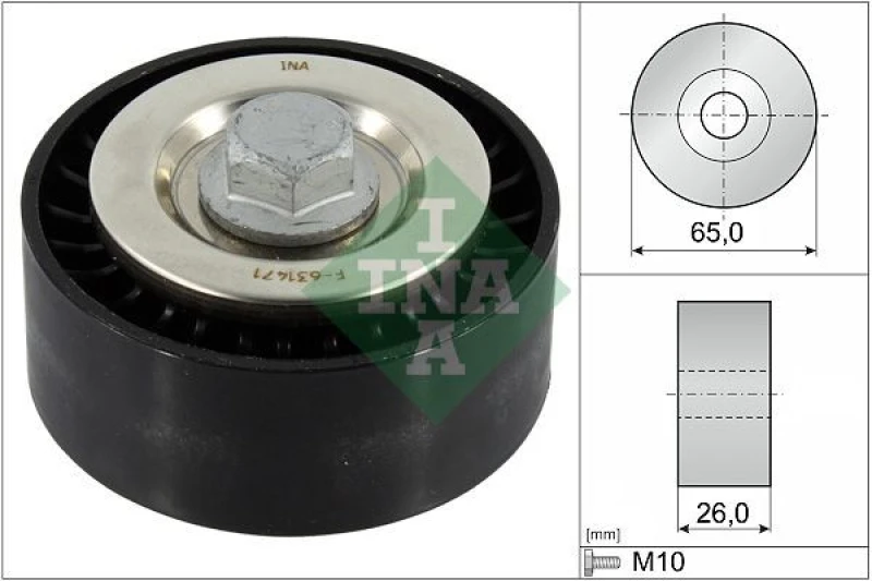 Image of Deflection / guide pulley, V-ribbed belt INA 532 0896 10
