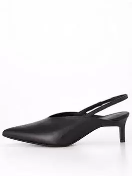 Image of Calvin Klein Geo Slingback Heel - Black, Size 40, Women