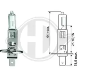 Image of DIEDERICHS Light Bulbs H1 LID10012 Bulb, spotlight VW,AUDI,MERCEDES-BENZ,Golf IV Schragheck (1J1),POLO (9N_),PASSAT Variant (3B6)