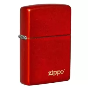 image of Zippo 49193 Glow In Dark Logo Metallic Red Windproof Lighter