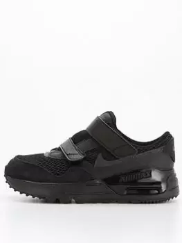 Image of Nike Air Max Systm Infants Unisex Trainers - Black, Size 7.5