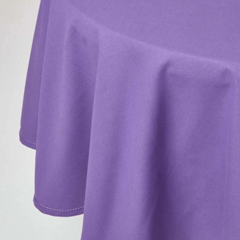 Image of Homescapes Purple Cotton Round Tablecloth 178 Cm
