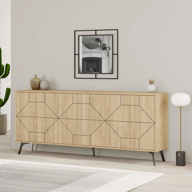 Image of DECORTIE Dune Console Sideboard Display Unit 183 Oak - Oak M.K.23444.3