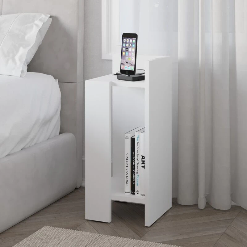 Image of DECORTIE Elos Modern Bedside Table Right Module - White - White - Decortie M.KO.14165.2