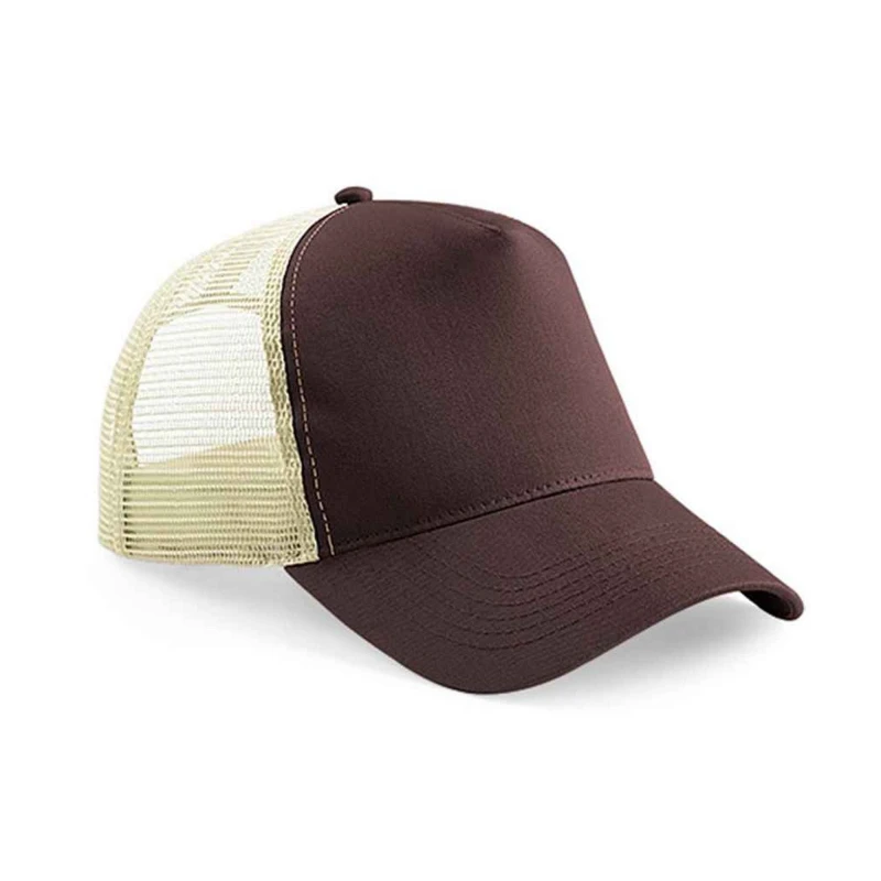 Image of Beechfield Beechfield Men Snapback Trucker Cap in Off White Off White One Size Male 5063527835826