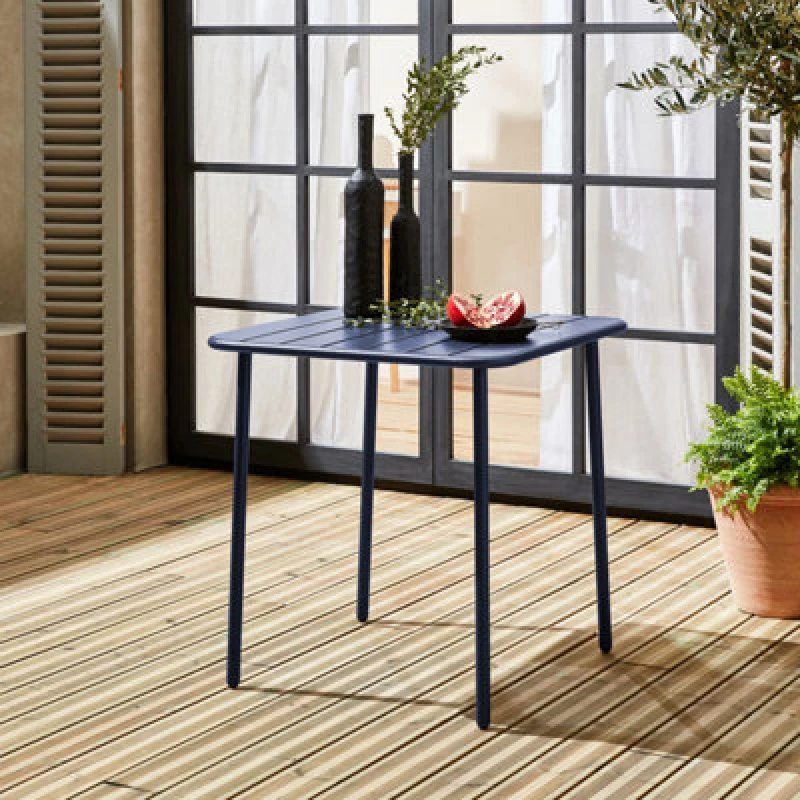 Image of Sweeek - 2-Seater Square Steel Garden Table Amelia 70Cm 70X70X72.5 Cm