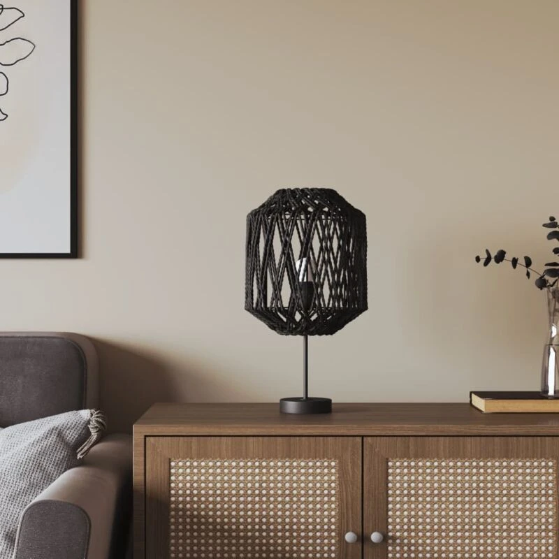 Image of VIDAXL Lamp Shade Black Ø23x28cm Iron and Paper Vidaxl 8720845803353