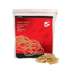 image of 5 Star Office Rubber Bands No. 16 Each 63x1.5mm Approx 2000 Bands Bag 0.454KG