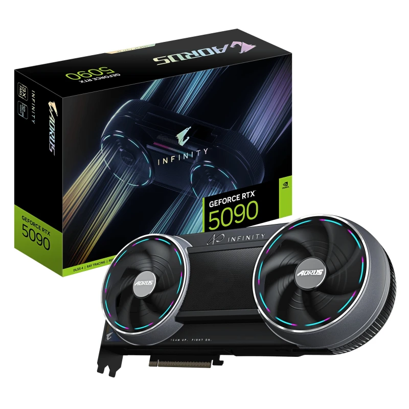Image of Gigabyte Gigabyte AORUS GeForce RTX 5090 INFINITY 32G Graphics Card - 32GB GDDR7, 512bit, PCI-E 5.0, 2730MHz Core Clock, 3 x DP 2.1b, 1 x HDMI 2.1b, D