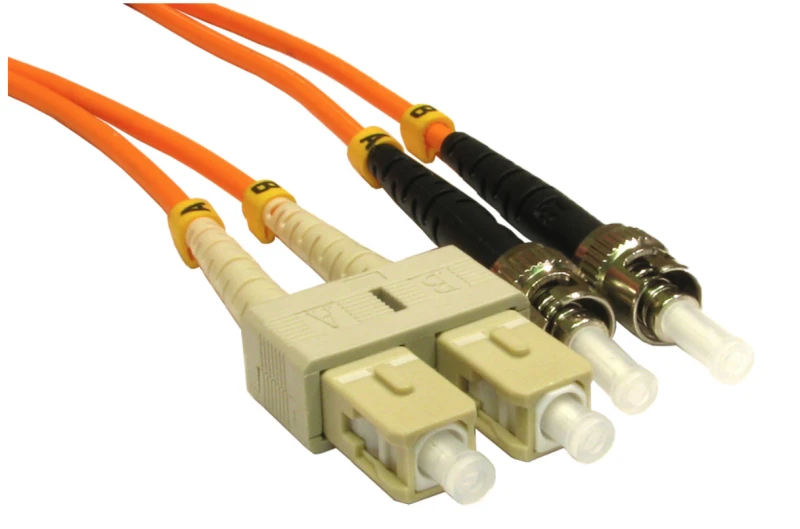 Image of Cables Direct 10m OM2 Fibre Optic Cable, ST - SC (Multi-Mode)