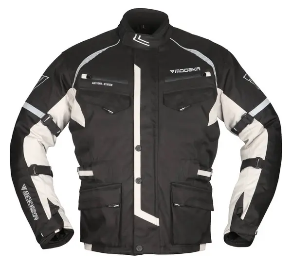 Image of Modeka Tarex Jacket Black Dark Gray Size 5XL