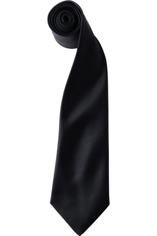 Image of Premier Premier Colours Satin Tie in Black One Size Unisex 5063470722815