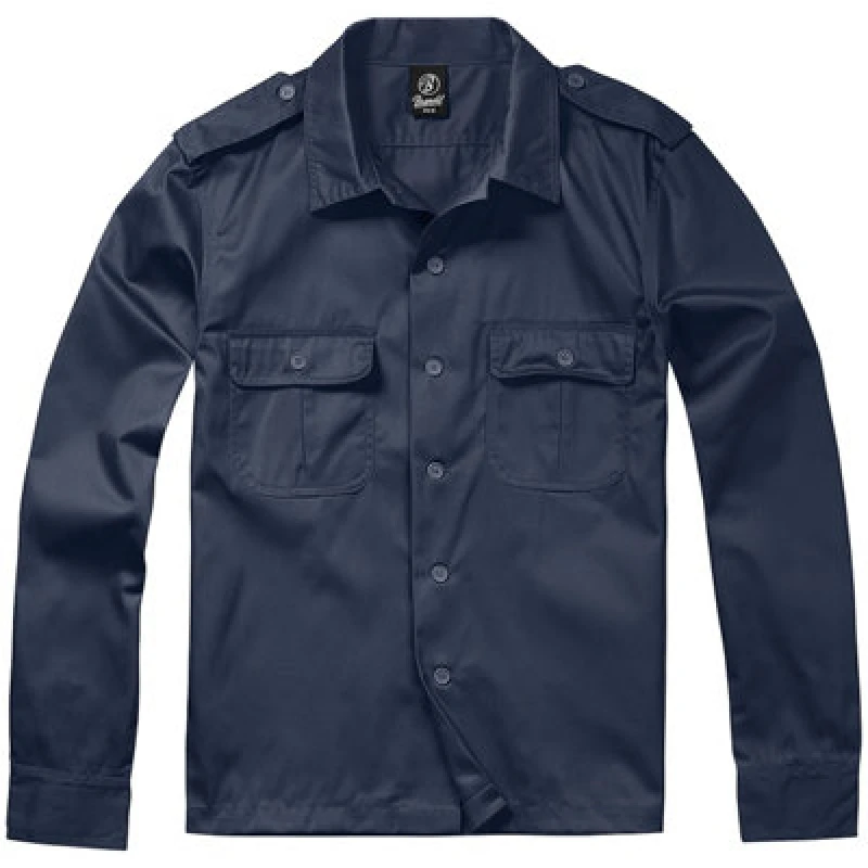 Image of Brandit Us Shirt Long Sleeve Navy Size Medium