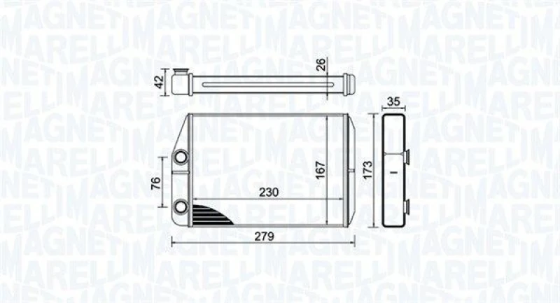 Image of MAGNETI MARELLI Heater matrix MAGNETI MARELLI 350218443000