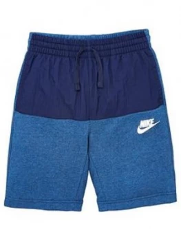 image of Boys, Nike Sportswear Kids Shorts - Navy/White, Size XL, 13-15 Years