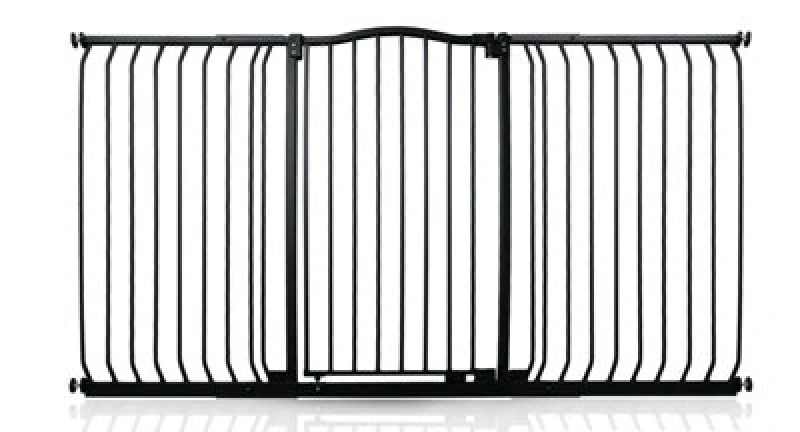 Image of Safetots Extra Tall Curved Top Safety Gate, 170Cm - 179Cm, Matt Black, Extra Tall 100Cm In Height, Pressure Fit Stair Gate