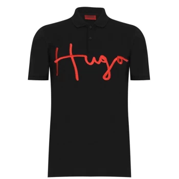 image of Hugo Boss Embroidered Polo Shirt Black Size L Men