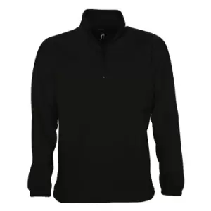 Image of SOLS Ness Unisex Zip Neck Anti-Pill Fleece Top (3XL) (Black)