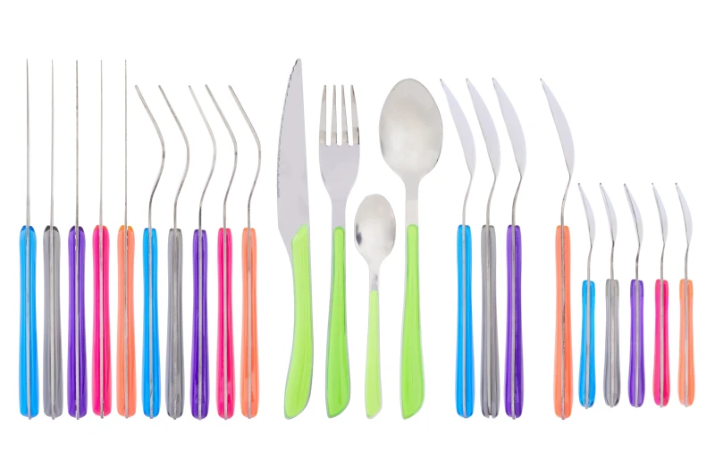 Image of Premier Housewares Bright 24Pc Multi Coloured Cutlery, Versatile Quality Set For Kitchen, Portable Cutlery Set For Travelling Multi