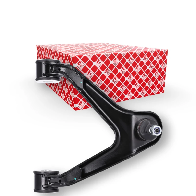 Image of FEBI BILSTEIN 43658 Suspension arm Triangular Control Arm (CV), Sheet Steel, Upper, with bearing(s), with lock nut Sheet Steel Track Control Arm (273)