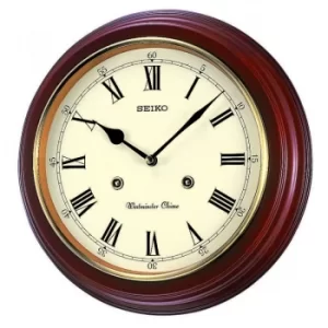 Image of Seiko Clocks Wooden Chiming Wall Clock