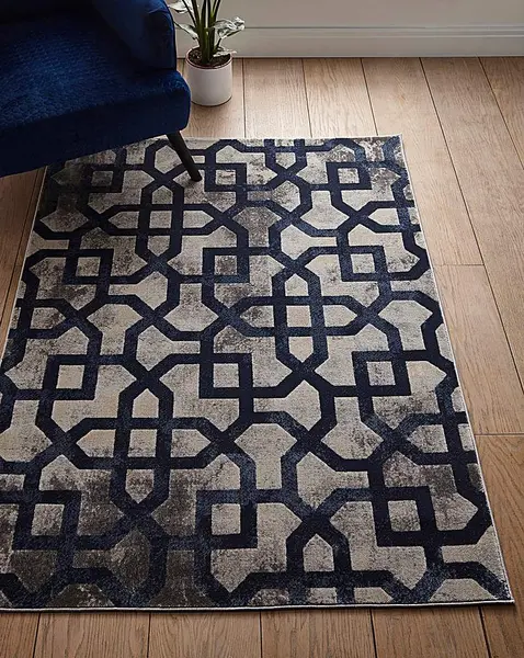 image of Avanti Geo Rug Blue/Grey 120X170 LO39302