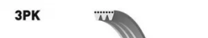 Image of Micro-V Multi-Ribbed Belt 3PK668 Gates 3PK668