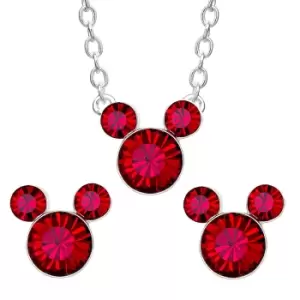 Image of Disney Mickey Mouse Birthstone Necklace and Earring Set SH00519RJUYL