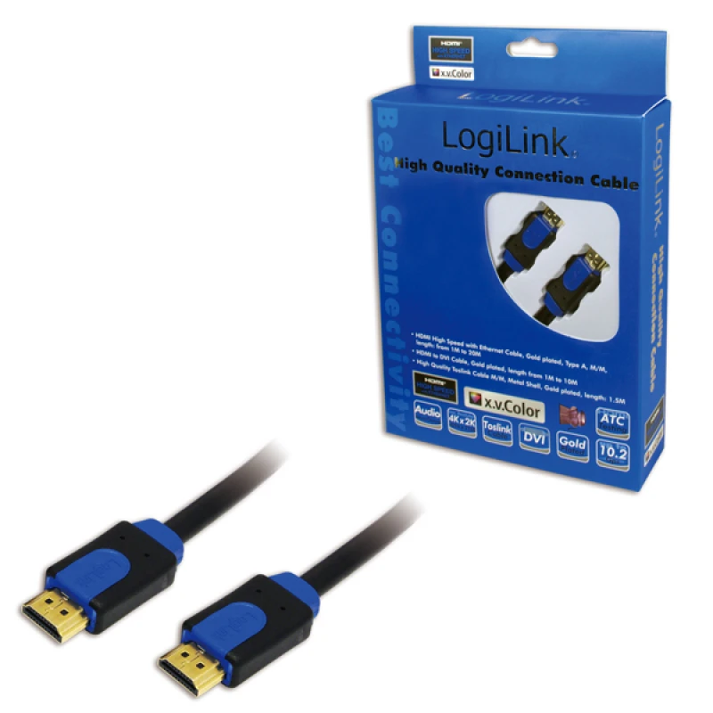Image of LogiLink CHB1115 HDMI cable 15 m HDMI Type A (Standard) Black. Blue