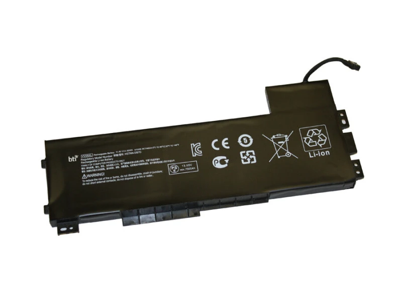 Image of BTI BTI Replacement Battery for HP Zbook 15 G3 replacing OEM part numbers VV09XL 808452-001 808398-2B2 VV09090XL-PL // 11.4V 7895mAh 90Whr VV09XL-BTI