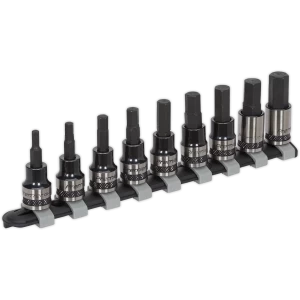 Image of Sealey 9 Piece 3/8 Drive Hex Socket Bit Set Metric 3/8"