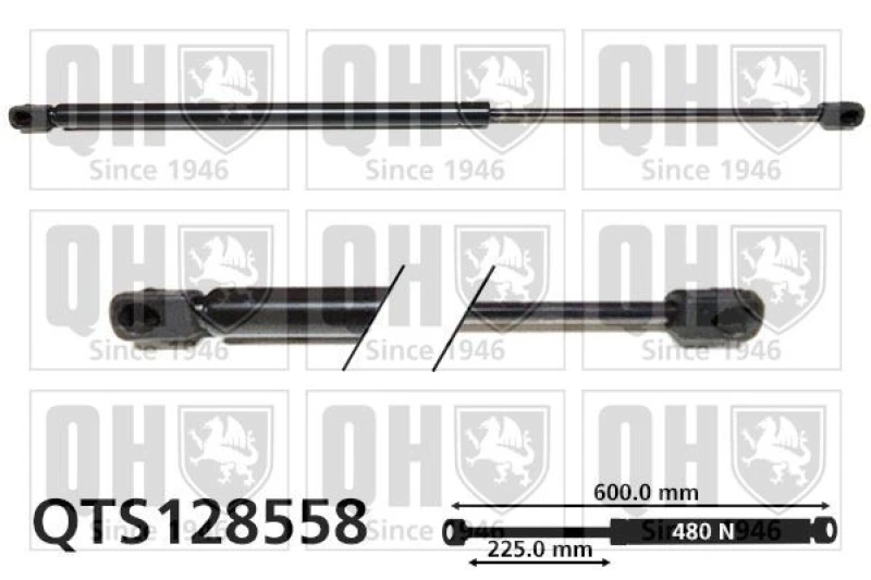 Image of QUINTON HAZELL Tailgate strut QUINTON HAZELL QTS128558