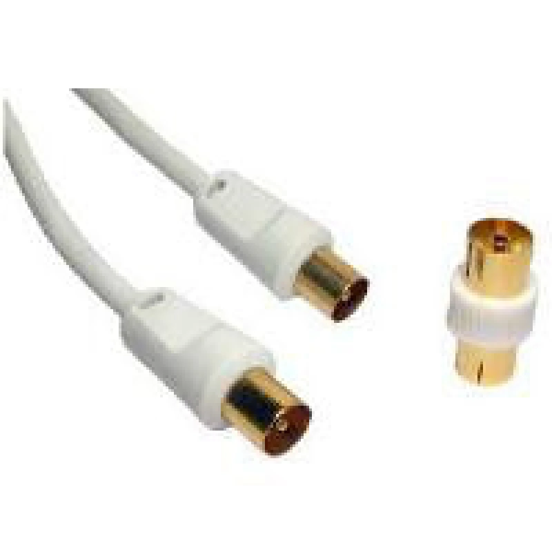 Image of Cables Direct Cables Direct TV cable 5m coaxial cable IEC White 2TV-05