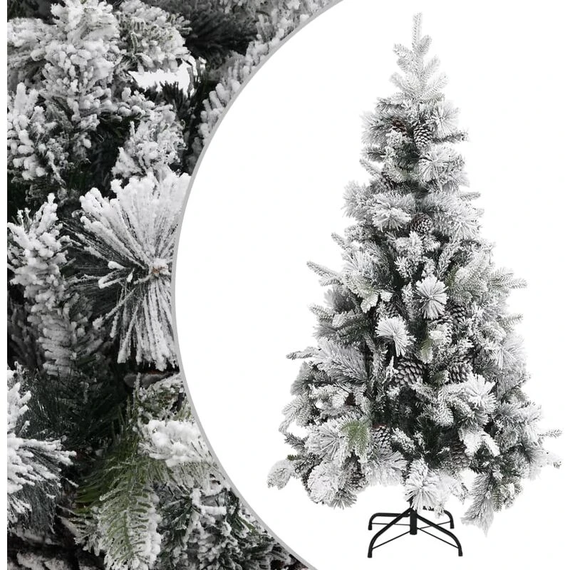 Image of VIDAXL Vidaxl - Christmas Tree with Flocked Snow&Cones 225cm pvc&pe 8720286767092