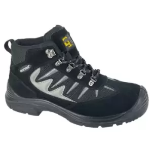 Image of Grafters Mens Real Suede Safety Boots (10 UK) (Black)