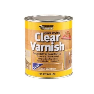 image of Everbuild Quick Dry Wood Varnish Matt Clear 2.5 litre