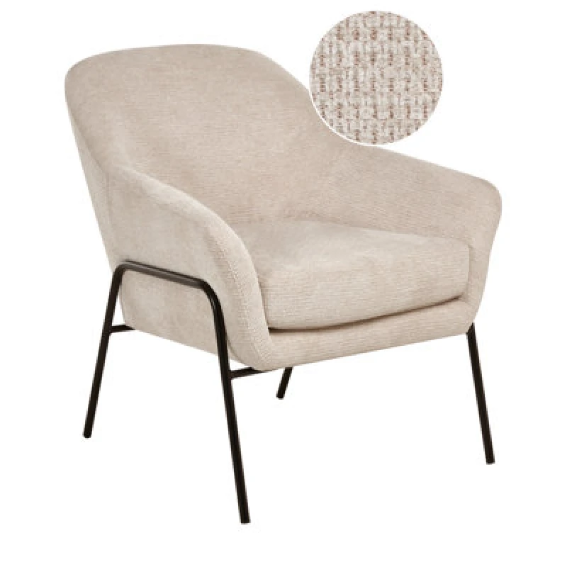 Image of Beliani Minimalist Fabric Armchair Beige Veddige