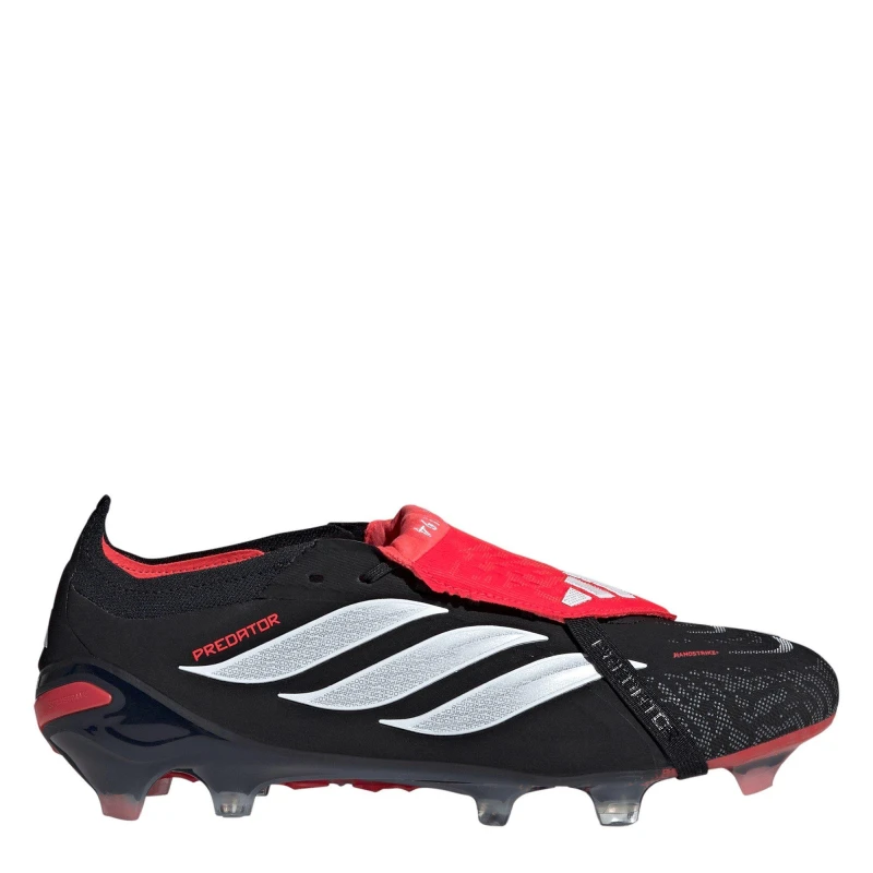 Image of adidas Mens Predator Elite Fold-Over Tongue Firm Ground Football Boots Black/Red male 7.5 (41.3)