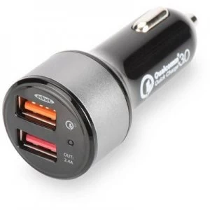 Image of ednet QC3.0, 2-Port 84103 Travel charger Car, HGV Max. output current 3000 mA 2 x USB 12V power outlet Qualcomm Quick Charge 3.0