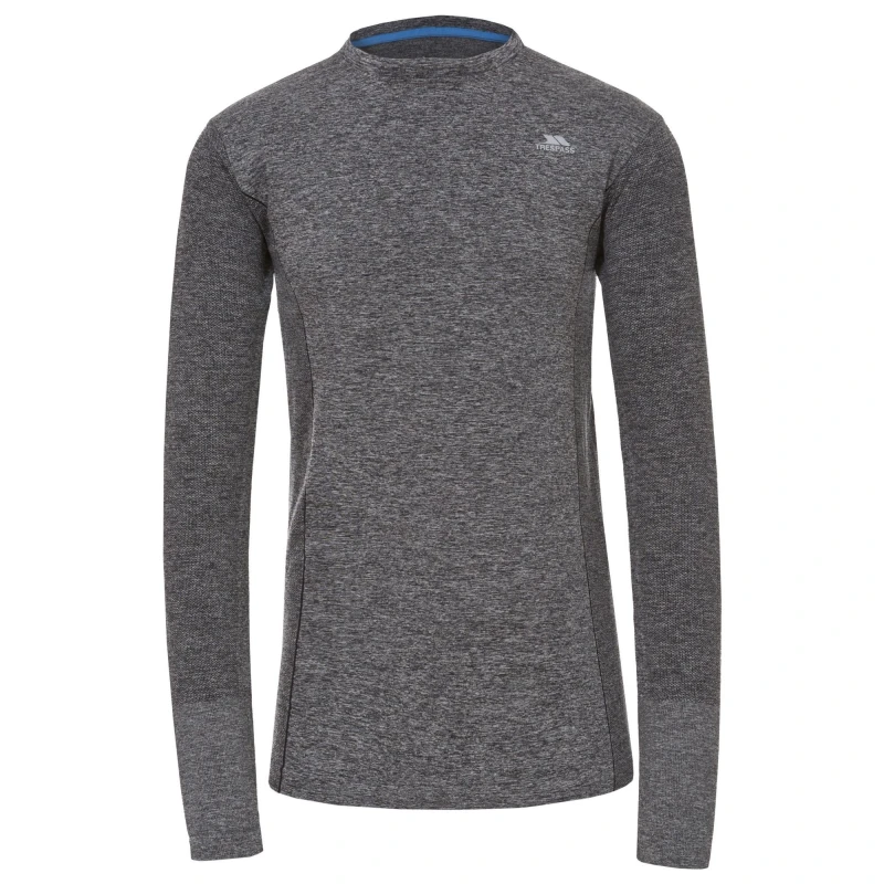 Image of Trespass Trespass Men Timo Long Sleeve Active Top in Black Size: Medium Black M Male 5057520666921