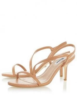 image of Dune London Mojos Barely There Strappy Heeled Sandal - Camel