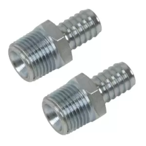 image of Sealey PCL Screwed Tailpiece Male 1/2"BSPT - 1/2" Hose - Pack of 2