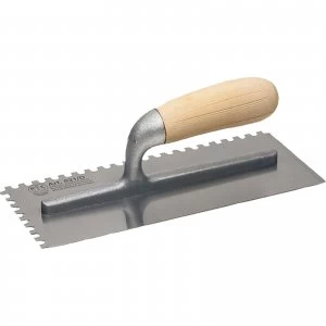 image of Faithfull Serrated Plastering Trowel 11" 4" 1/2"